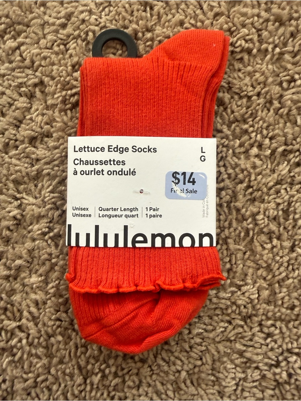 lululemon athletica Lettuce Edge Quarter Socks - red